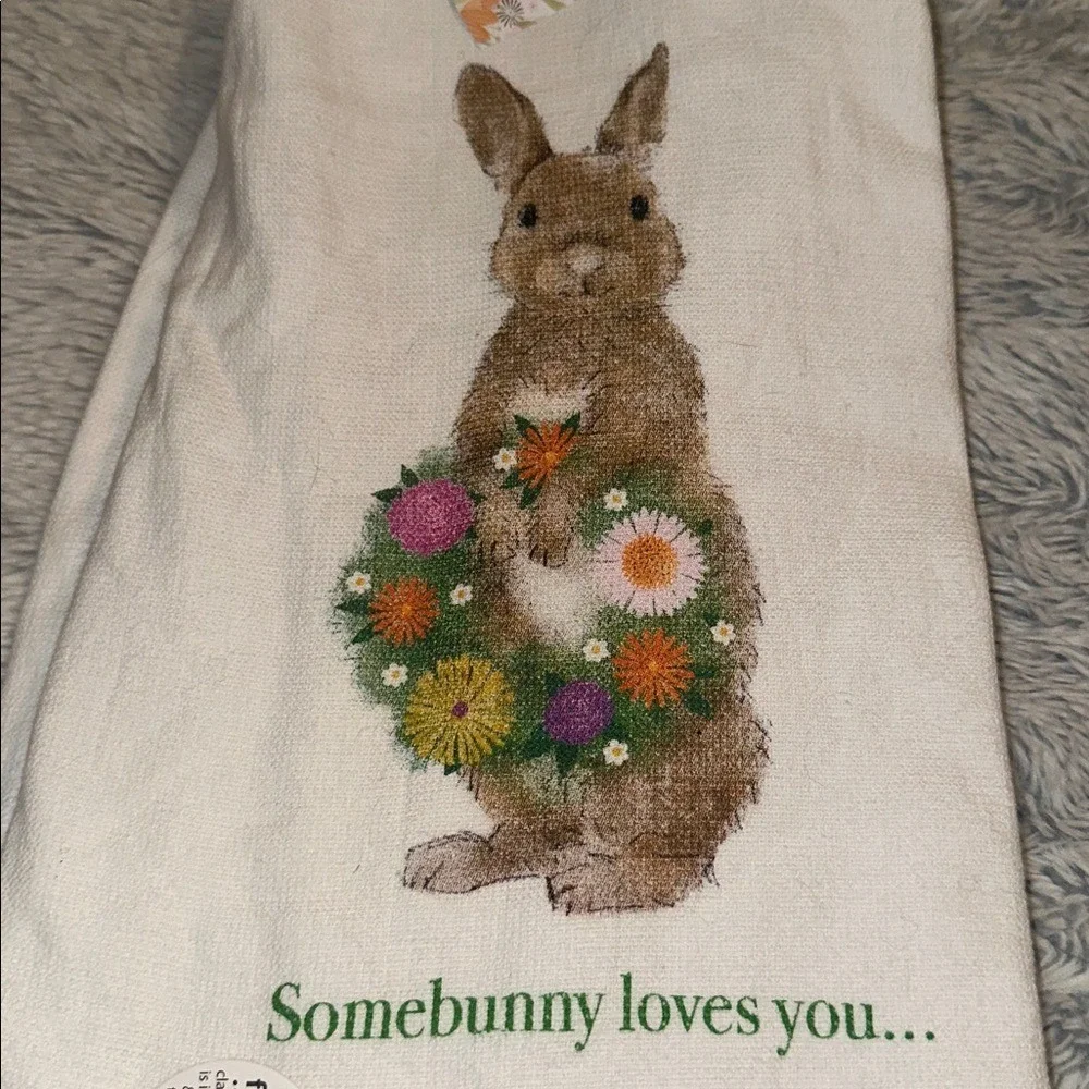 Kay Dee Designs Hello Spring Bunny 2 PK Dual‎ Purpose Kitchen Towels 100% Cotton